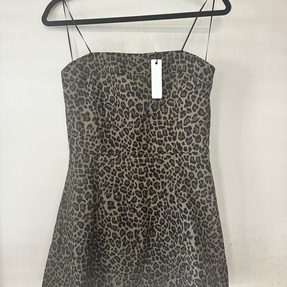 Olivaceous Leopard Print Camisole Dress